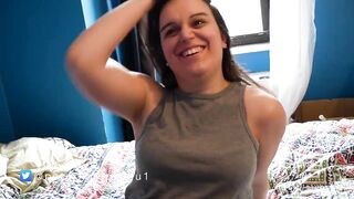 Perfect butt slut swallows cum
