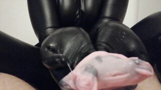 Milking my Stepbrother in a Pink Glove