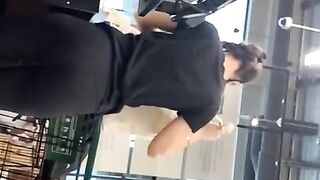 Candid Hot MILF Bends over at Checkout