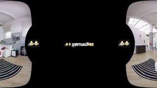 Amanda Estela is caught peeing her pants in virtual reality