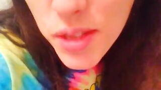 PinkMoonLust Pees on her Tampon String Peeing Urine Piss Fetish Hairy Girl Sits on Dirty Toilet