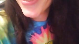 PinkMoonLust Pees on her Tampon String Peeing Urine Piss Fetish Hairy Girl Sits on Dirty Toilet
