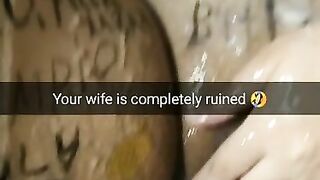 My Wife after Gangbang Lies with Filled with Cum Ruined Fertile Pussy [cuckold. Snapchat]