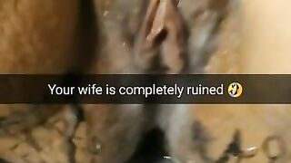 My Wife after Gangbang Lies with Filled with Cum Ruined Fertile Pussy [cuckold. Snapchat]