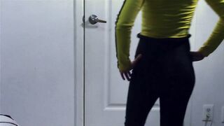 My Friend Likes my Shiny Black Trousers and I like he Covers it very Quikly with his Warm Cum