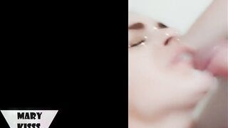 Snapchat Selfie Blowjob and Sucking Balls with Lot of Cum in my Mouth, Mary Kisss