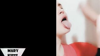 Snapchat Selfie Blowjob and Sucking Balls with Lot of Cum in my Mouth, Mary Kisss