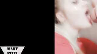 Snapchat Selfie Blowjob and Sucking Balls with Lot of Cum in my Mouth, Mary Kisss