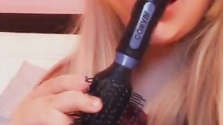 Sucking and Licking my Cum off my Hairbrush ~ Yummy