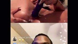EBONY THOT PLAYS WITH HER TOYS ON RAPPER SWAG HOLLYWOOD INSTAGRAM LIVE