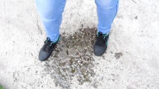 Pissing in a Secluded Place Teen Girl with a Big Booty