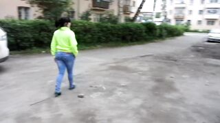 Pissing in a Secluded Place Teen Girl with a Big Booty