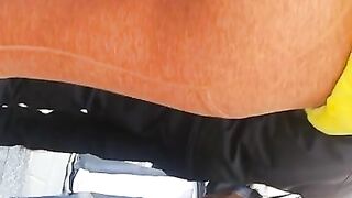 NYC Candid Slim Ass in Orange Yoga Pants