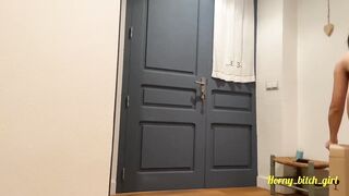 PUSSY FLASH- Pervert Horny Girl Flashing Furniture Delivery Guy and let him Lick her Pussy