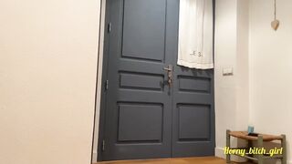 PUSSY FLASH- Pervert Horny Girl Flashing Furniture Delivery Guy and let him Lick her Pussy