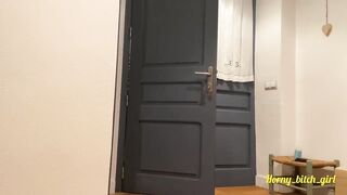 PUSSY FLASH- Pervert Horny Girl Flashing Furniture Delivery Guy and let him Lick her Pussy