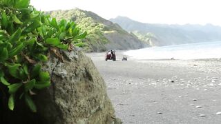 18 Year old Girl Squeezed and Played with on the Beach