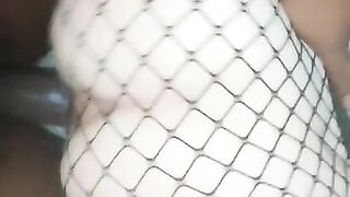 Quick Doggystyle through Fishnets with Sexy Slut