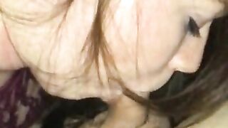 Cheating redhead looking hot sucking dick