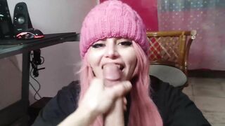 Beautiful face sucks it very well | Ahegao blowjob