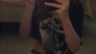 Masturbating my pussy in front of the mirror after school