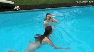 Anastasia Ocean and Marfa are naked underwater