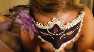 Anita Coxhard jerks her husbands semi-erect hardon while discussing her first new cock on camera