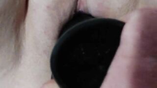 Huge bbc dildo deep in hot pussy with gape