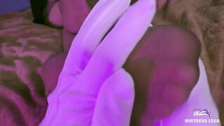 ASMR POV sexy nylon feet massage in white gloves