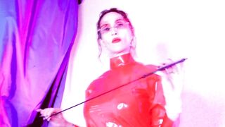Kink Hot Fetish Milf Domina Eva Femdom Goddess Red Latex High Heels Solo BDSM Mature Mistress