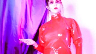 Kink Hot Fetish Milf Domina Eva Femdom Goddess Red Latex High Heels Solo BDSM Mature Mistress