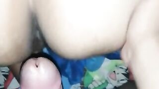 Full anal with teen GF deep with cum inside. Ass gape and creampie amateur