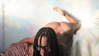 Flexible lil bitch tries out different positions to get fucked in.