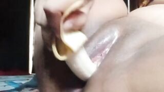Fruit sex video. Horny girl is sexing with banana. Gorgeous women is liking pussy with fruit. sexy girl is masturbating