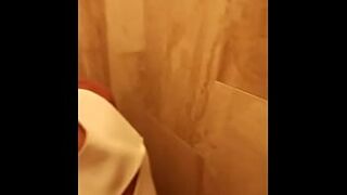I pee in the mouth of my girl friend in toilet of Restaurant with public around part 2
