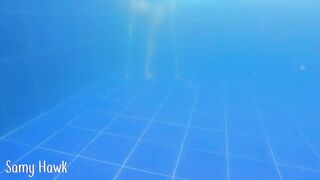 Amputee touches herself in the pool