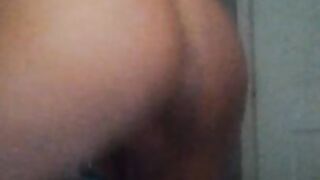 Horny ebony shaking her ass naked