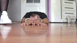 trampling on fingers with adidas shoes