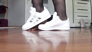 trampling on fingers with adidas shoes