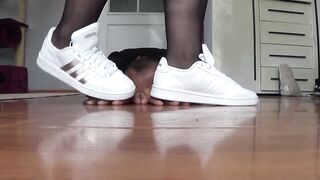 trampling on fingers with adidas shoes