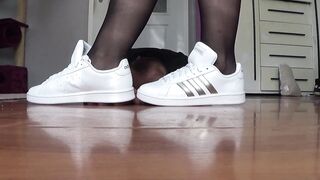 trampling on fingers with adidas shoes