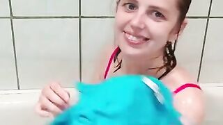 undress a little in the water