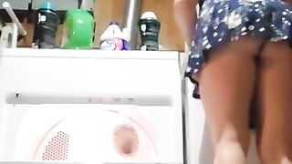 MILF Upskirt While Doing Housework