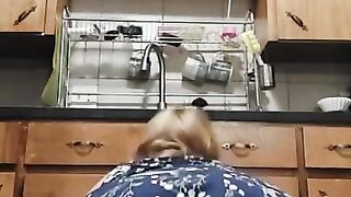 MILF Upskirt While Doing Housework