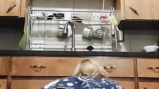 MILF Upskirt While Doing Housework