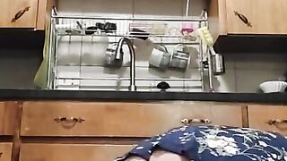 MILF Upskirt While Doing Housework