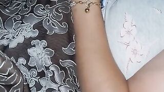 Step mom on her phone watching porn get fucked by step son in bed