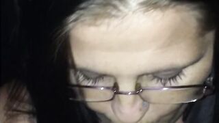 hot babe with glasses sucking my dick Up Close!! Hot Ass lips around my dick