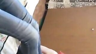 I take a selfie when my friend sniffs and licks my feet