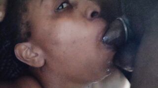 Dominant BBC Talks nasty while making her Gag